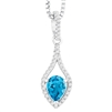 Bellissima Sterling Silver Pear Swiss Blue Topaz Necklace