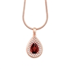 Bellissima Sterling Silver Pear Garnet Necklace