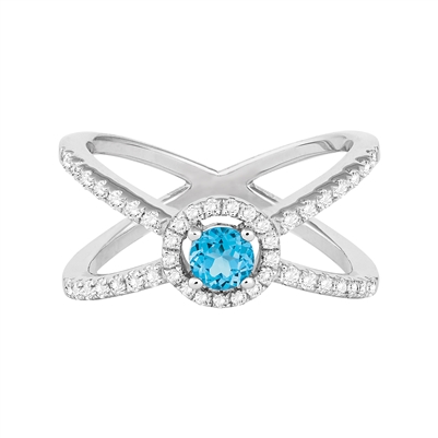 Bellissima Sterling SIlver Swiss Blue Topaz Ring