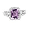 Bellissima Sterling Silver Octagon Amethyst Ring