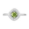 Bellissima Sterling Silver Cushion Peridot Ring