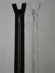 Crystal Double Row Zippers