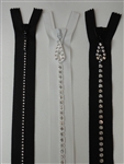 Crystal Single Row Zippers