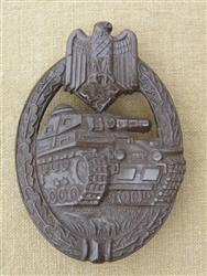 Reproduction European Made German WWII Bronze Panzer Assault (Panzer Sturmabzeichen) Badge