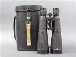 Original German WWII Hensoldt-Wetzlar 7 X 56 Binoculars With Presstoff Case