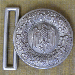 Original German WWII Heer Officerâ€™s Aluminum Belt Buckle