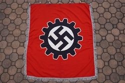 Original Third Reich Double Sided DAF Banner With Silver Fringe And Pole Rings