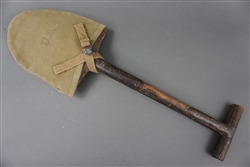 Original US WWII M1910 WWII T-Handle Shovel With Carrier Dated 1941?