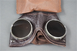 Original German WWII Un-Issued Dust Goggles (Motorradbrille) With Pouch