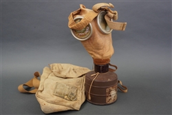 Original Imperial Japanese WWII Combat Gasmask With Canvas Bag