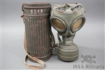 Original German WWII M38 Gasmask Container With Gasmask