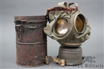 Original Imperial German WWI M1915 Gasmask With Filter And Canister