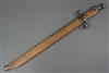 Original Japanese WWII Late War Model 30 Arisaka Rifle Bayonet With Hooked Quillon Cross Guard And Wooden Scabbard