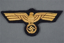 Unissued Original German WWII Kriegsmarine Officer's Embroidered Breast Eagle