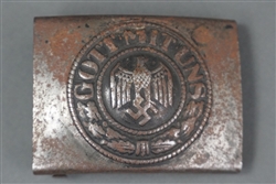 Original German WWII Steel Kriegsmarine EM Belt Buckle by Berg & Nolte