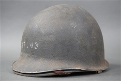 Original US WWII Navy M1 Helmet Fixed Bale With Hawley Liner