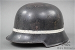 Original German WWII M34 Square Dip Luftwaffe Fire Brigade Helmet Unit Marked Dated 1936