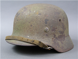 Original German WWII Luftwaffe M35 Tri-Color Normandy Camouflage Helmet Q66