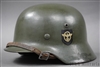 Original German WWII M35 Double Decal Polizei Helmet ET64