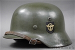 Original German WWII M35 Double Decal Polizei Helmet ET64