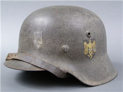 Original German WWII Heer M42 Single Decal Helmet