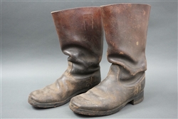 Original German WWII Enlisted Mans Leather Jackboots (Marschstiefel)