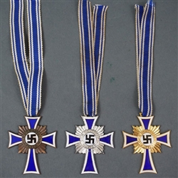 Original Third Reich Set Of Bronze, Silver & Gold Mother Crosses