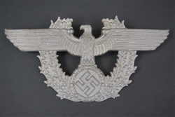 Original German WWII Aluminum Police Shako Badge