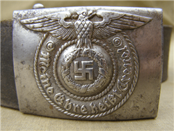 Original Waffen SS EM/NCO's RODO Belt Buckle With Original Leather Combat Belt