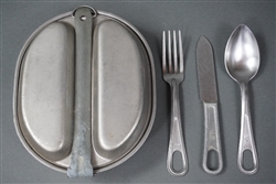 Original US WWII Mess Kit Dated 1944 With Fork Spoon And Knife