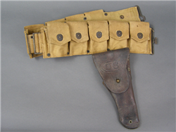 Original US WWI M1918 Mounted Ammo/Cartridge Belt With M1911 Colt Holster Dated 1917