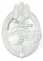 Reproduction German WWII Silver Panzer Assault (Panzer Sturmabzeichen) Badge