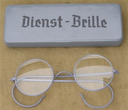 Reproduction German WWII Dienst-Brille (Service Glass) In Case