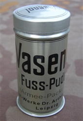 Reproduction German WWII Vasenol Fuss Puder Tin (Foot Powder)