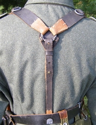 German WWII Leather Combat Y-Straps