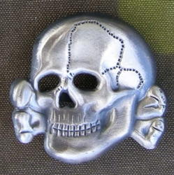 Reproduction Waffen SS Metal Cap Skull