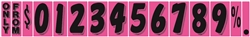 Windshield Fluorescent Numbers - 7 1/2 inch Black & Hot PInk