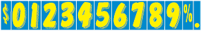 Windshield SunBuster Adhesive Numbers - 7 1/2 inch Yellow & Blue
