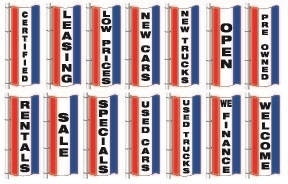 Vertical Slogan Drape Flags