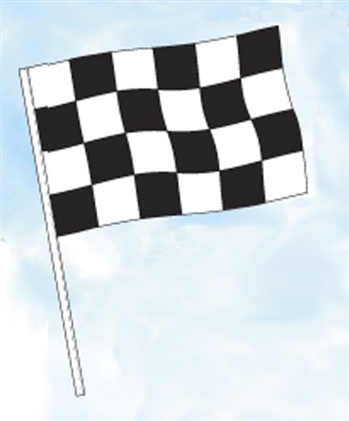 Checkered Cloth Flag - Slides on Antenna