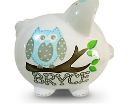 Blue Owl piggy bank