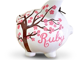 Cherry Blossom Tree piggy bank