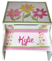 Delicate Pink Daisy Garden Storage Stool