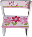 Delicate Pink Daisy Garden flip stool