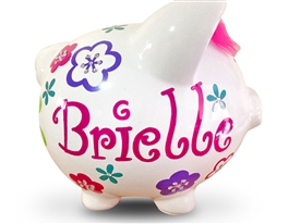 Fuschia Teal Crystal piggy bank