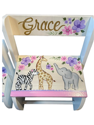 Grace Floral Jungle Flip step stool