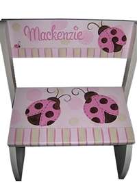 Pink and Brown Ladybug Flip stool