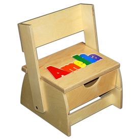 Personalized Puzzle step N store SOLID wood stool