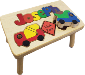 personalized puzzle step stool Nat constr