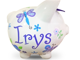 Purple Dragonfly piggy bank